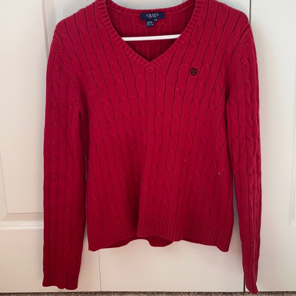 Classic Red Cable Sweater